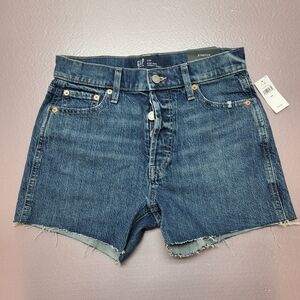 GAP Blue Jean Shorts High-Waisted Cut-Off